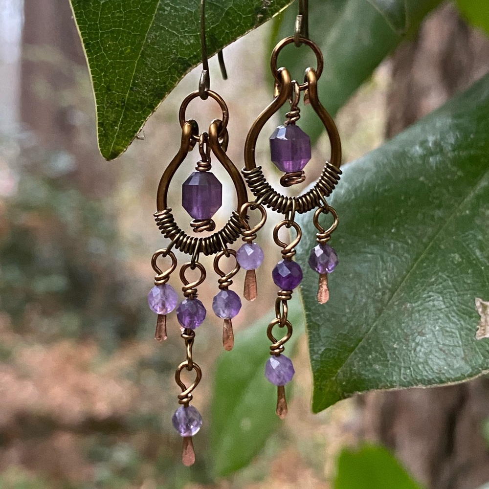 Amethyst Chandelier Earrings